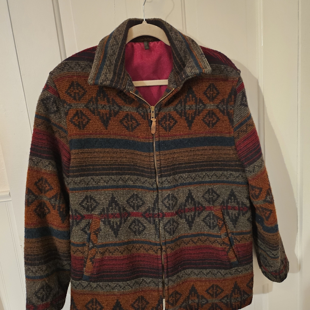 Vintage Multicolor Patterned Wool Jacket